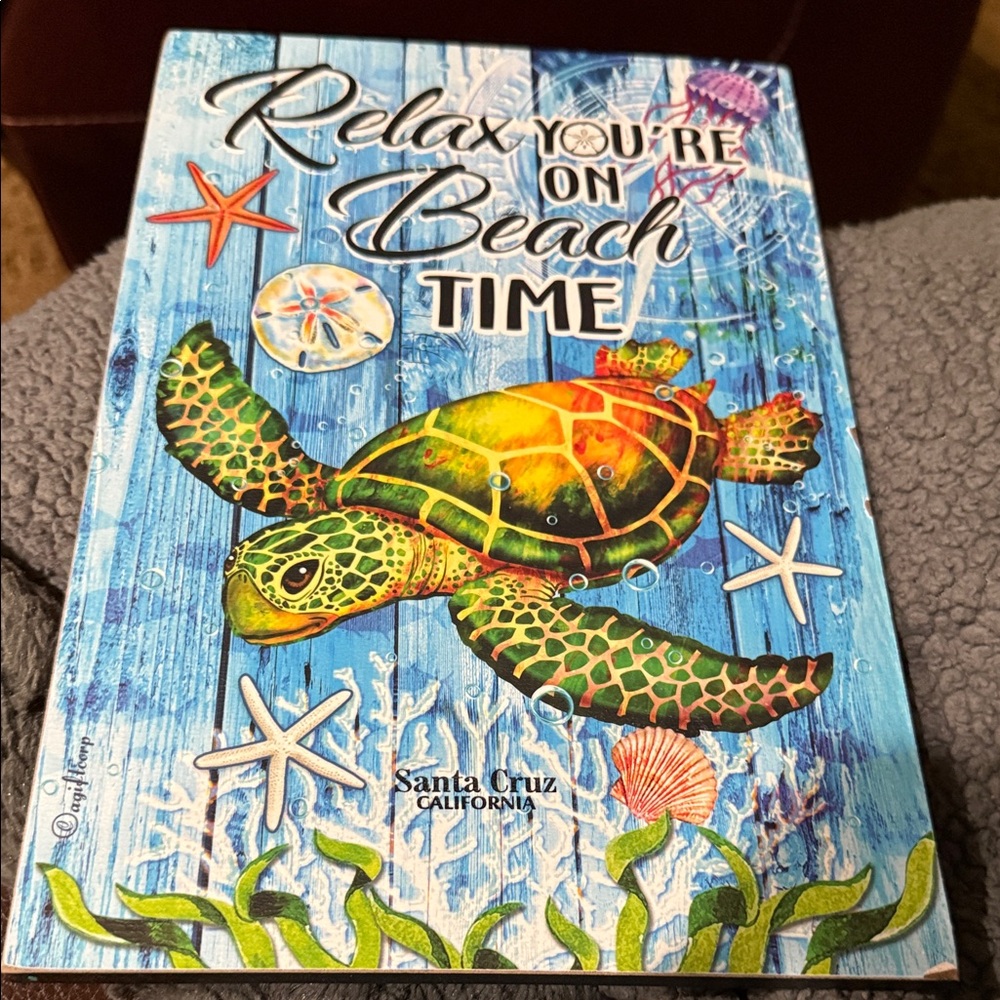 Santa Cruz Skateboards Relax Beach Time Wall Art with Blue and Green Turtle